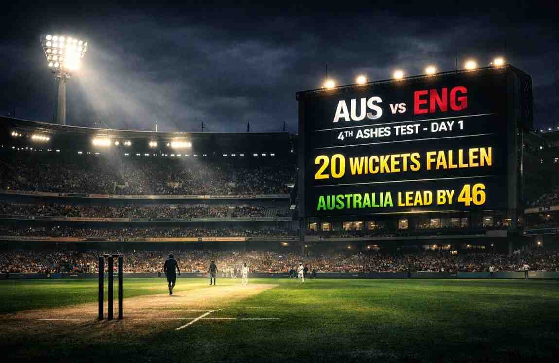 AUS vs ENG 4th Ashes Test Day 1: मेलबर्न में 20 विकेट, ऑस्ट्रेलिया को 46 रन की बढ़त