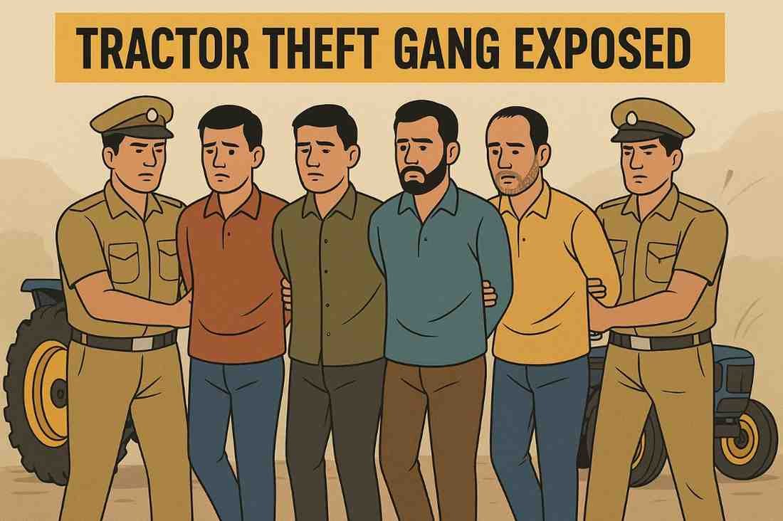 UP STF ने ट्रैक्टर चोरी गैंग का खुलासा किया। ओडिशा से वेस्ट यूपी तक फैले नेटवर्क से चार आरोपी गिरफ्ता