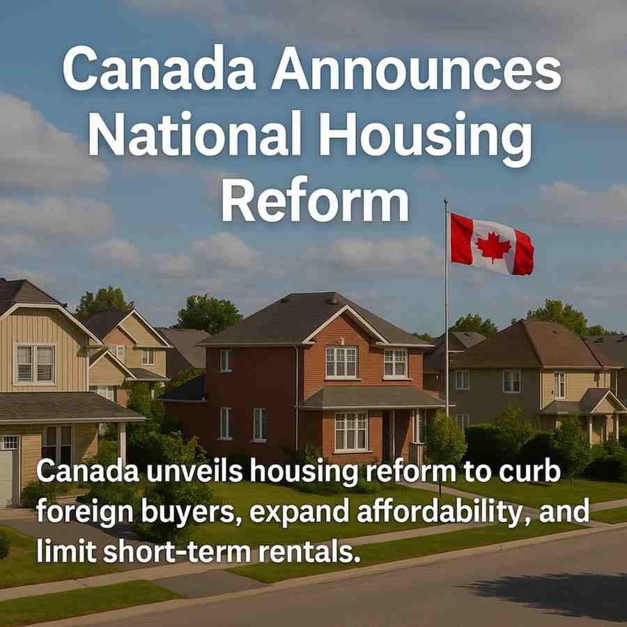 Canada Unveils Major Housing Reform to Control Costs and Foreign Investment