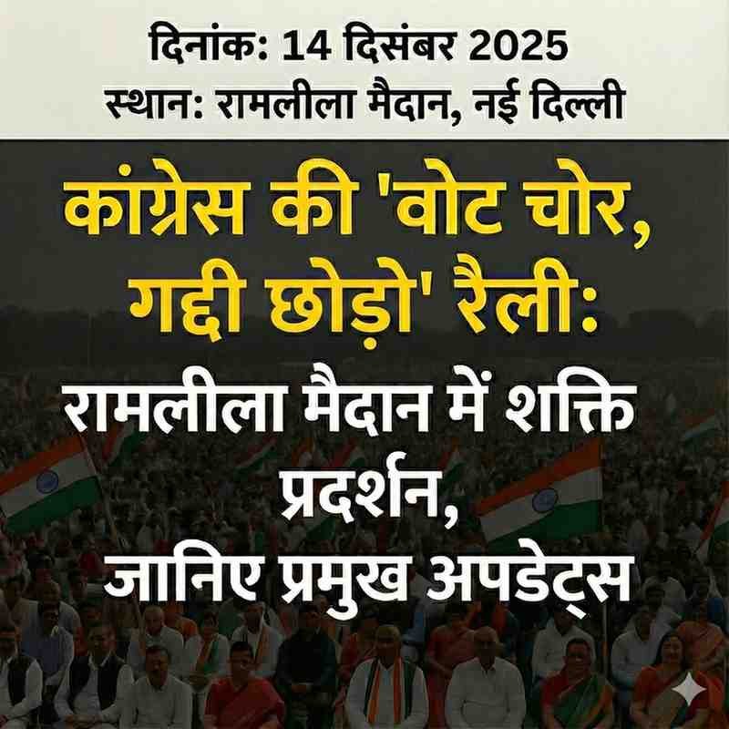 कांग्रेस की ‘वोट चोर, गद्दी छोड़’ रैली: रामलीला मैदान में राहुल गांधी का शक्ति प्रदर्शन