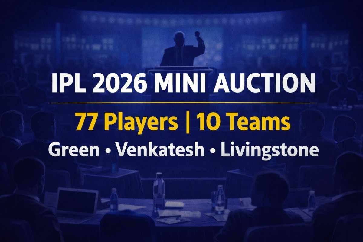 IPL 2026 Mini Auction: ग्रीन, वेंकटेश और लिविंगस्टोन पर रहेंगी नजरें | 77 खिलाड़ी