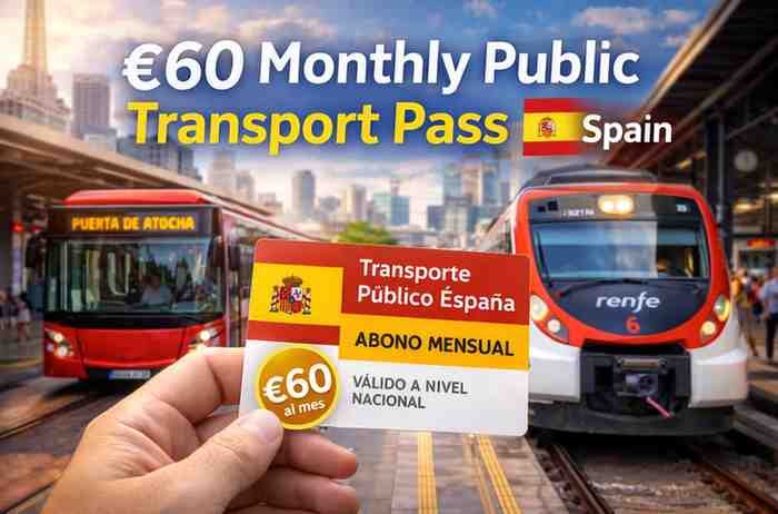 Spain to Launch €60 Monthly Nationwide Public Transport Pass