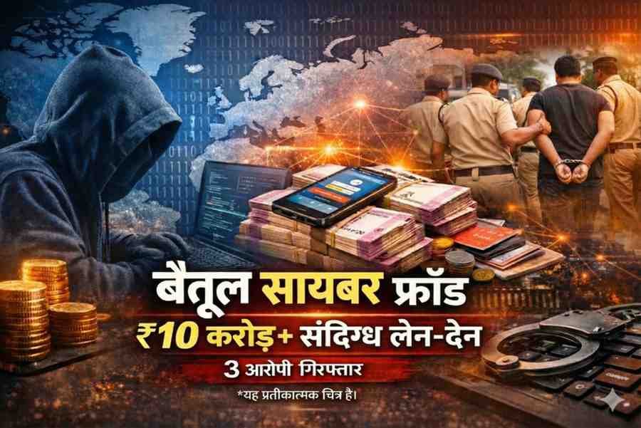 बैतूल साइबर फ्रॉड केस: ‘साइबर हकीकत’ से जुड़े ₹10 करोड़ ट्रांजैक्शन, 3 और आरोपी गिरफ्तार | 16 दिसंबर