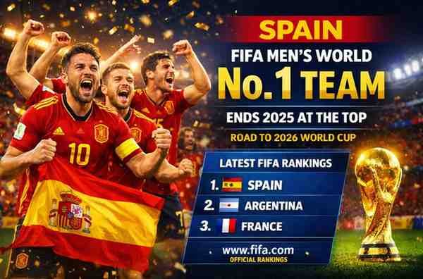 Spain Finishes 2025 as FIFA Men’s World No.1, Emerges Top Contender for 2026 World Cup