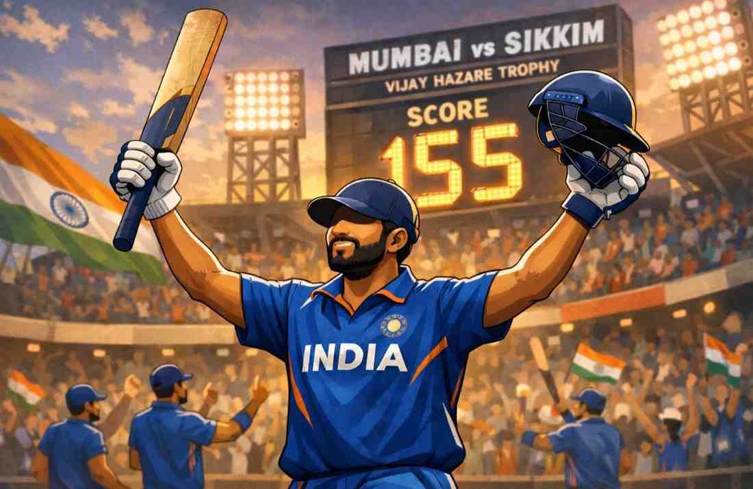 Mumbai vs Sikkim: रोहित शर्मा की 150+ रनों की पारी, विजय हजारे ट्रॉफी में मुंबई की शानदार जीत
